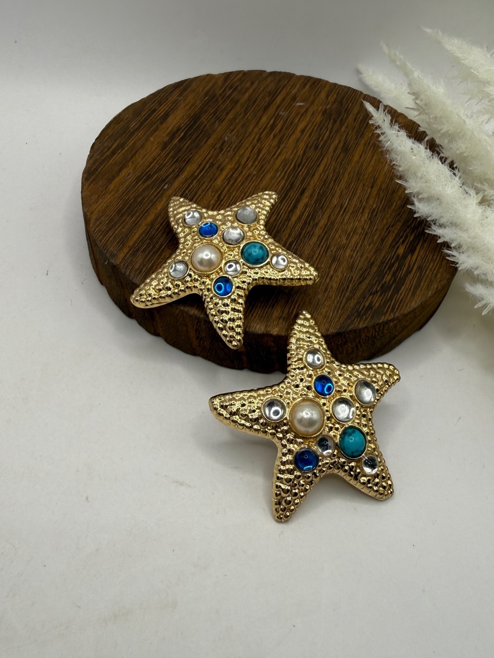 Lindsay Phillips Interchangeable Shoe Snaps Starfish Rhinestones Gold